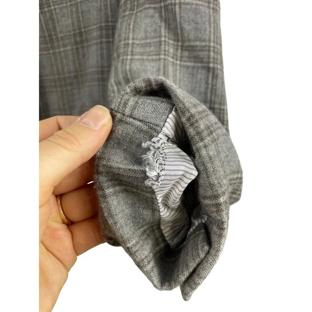 Loro Piana Saks Fifth Mens 44R Cashmere Silk Plaid Neutral Blazer Sport Coat